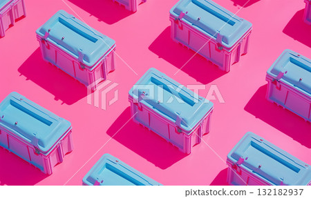 toolbox pattern on pink background 132182937