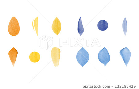 A set of vector illustrations featuring watercolor petals in various shapes and colors. Perfect for design, illustrations, and environmental conservation infographics. A set of vector illustrations featuring watercolor petals in various shapes and colors. Perfect for design, illustrations, and environmental conservation infographics. 132183429