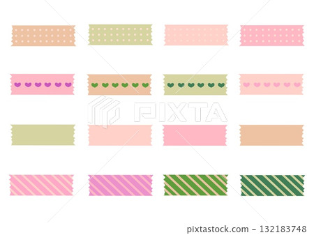 Pink and green masking tape set Pink and green masking tape set 132183748