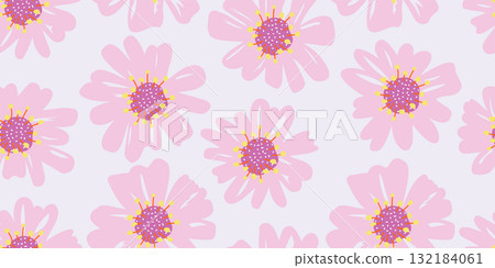 Hand drawn flowers seamless patterns, floral abstract background. Illustration for fabric, textiles, clothing, wall art, printing and design project, etc. Hand drawn flowers seamless patterns, floral abstract background. Illustration for fabric, textiles, clothing, wall art, printing and design project, etc. 132184061