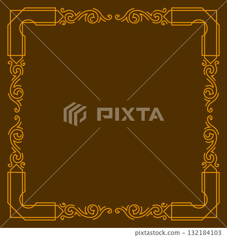 Line curl frame. Modern decorative linear background. 132184103