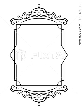 Line curl frame. Modern decorative linear background. Line curl frame. Modern decorative linear background. 132184116