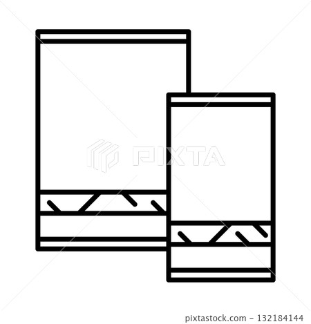 Set of towels icon. Home decor element thin line illustration. 132184144