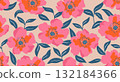 Seamless floral patterns, Abstract hand drawn flowers print decoration. Illustration for fabric, textiles, clothing, wall art, printing and design project, etc. 132184366