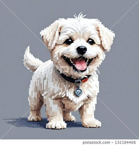 可愛的像素藝術馬耳他線郵票風格 132184408