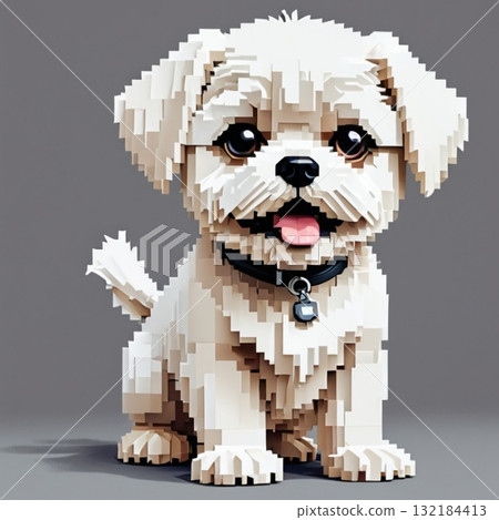 可愛的像素藝術馬耳他線郵票風格 132184413