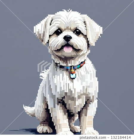 可愛的像素藝術馬耳他線郵票風格 132184414