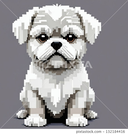 可愛的像素藝術馬耳他線郵票風格 132184416