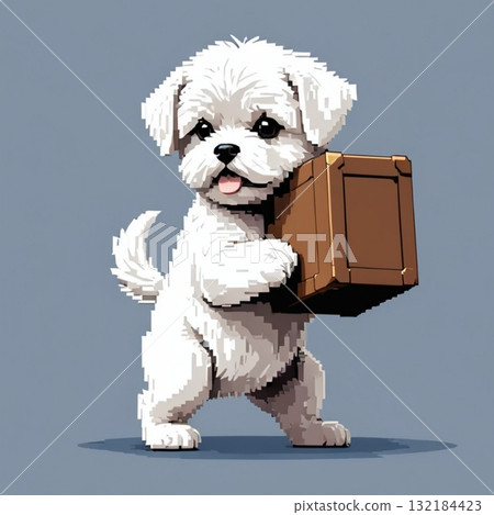 可愛的像素藝術馬耳他線郵票風格 132184423