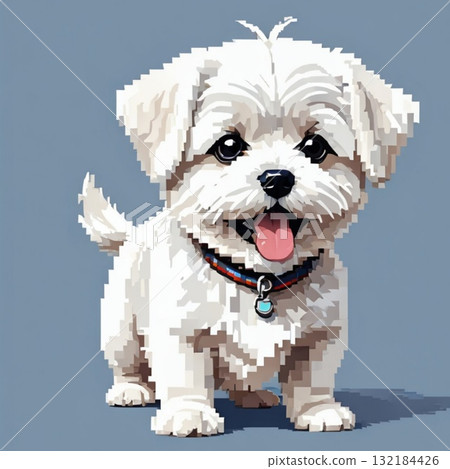 可愛的像素藝術馬耳他線郵票風格 132184426