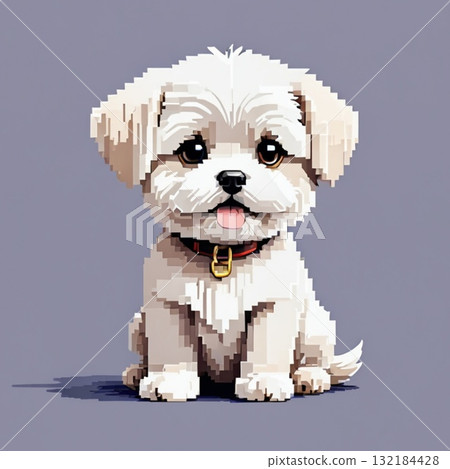 可愛的像素藝術馬耳他線郵票風格 132184428