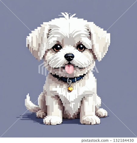 可愛的像素藝術馬耳他線郵票風格 132184430