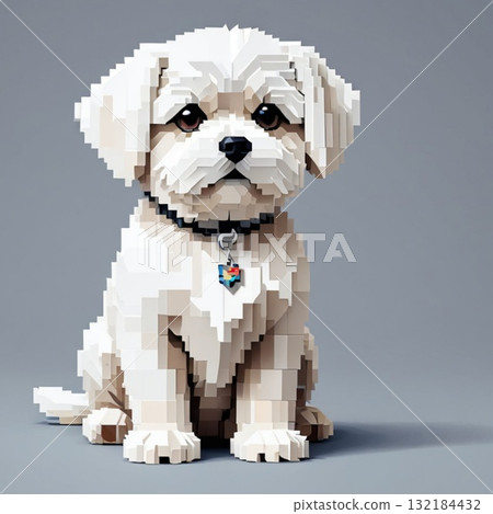 可愛的像素藝術馬耳他線郵票風格 132184432