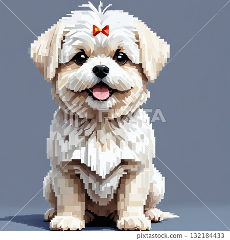 可愛的像素藝術馬耳他線郵票風格 132184433