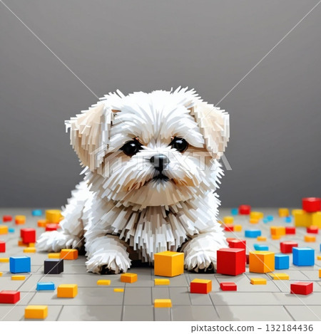 可愛的像素藝術馬耳他線郵票風格 132184436