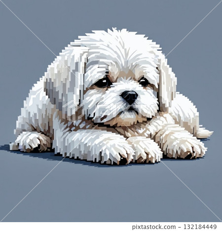 可愛的像素藝術馬耳他線郵票風格 132184449