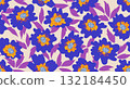 Seamless floral patterns, Abstract hand drawn flowers print decoration. Illustration for fabric, textiles, clothing, wall art, printing and design project, etc. 132184450