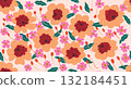 Seamless floral patterns, Abstract hand drawn flowers print decoration. Illustration for fabric, textiles, clothing, wall art, printing and design project, etc. 132184451