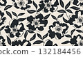 Seamless floral patterns, Abstract hand drawn flowers modern printing in black and white background. Illustration for fabric, textiles, wallpaper, wall art, decoration and design project, etc. 132184456