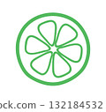 Minimal lime slice illustration 132184532