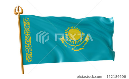 Flag of Kazakhstan 3d render 1 132184606