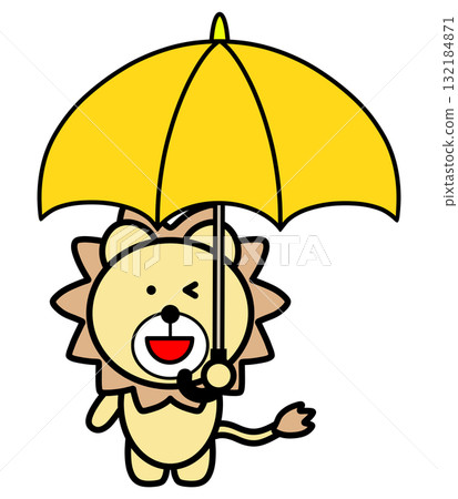 Lion holding an umbrella 132184871