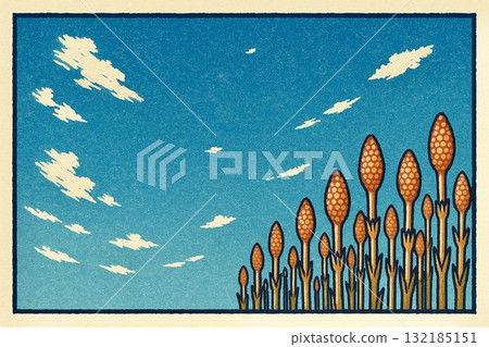 Spring Horsetail Blue Sky Print Style 132185151