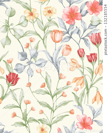 Assorted Handpainted Floral Cartoon Patterned Decorative Paper Collection 132185554