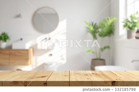 白色浴室背景 132185798