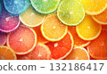 Colorful rainbow citrus fruit design background 132186417