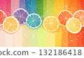 Colorful rainbow citrus fruit design background 132186418