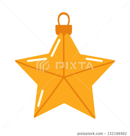 Glass Christmas tree star ornament. Christmas tree decoration. Glass Christmas tree star ornament. Christmas tree decoration. 132186982