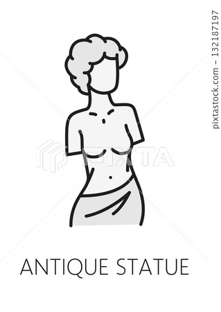 Museum and art gallery exhibition color line icon of antique statue, vector pictogram. Archeology museum exhibition icon and ancient history gallery outline symbol of antique statue sculpture exhibit Museum and art gallery exhibition color line icon of antique statue, vector pictogram. Archeology museum exhibition icon and ancient history gallery outline symbol of antique statue sculpture exhibit 132187197