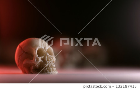 Miniature skulls background. Skull background 132187413