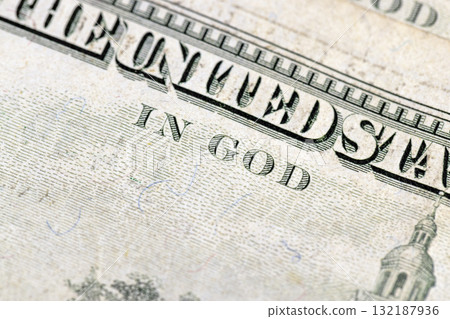 100 US dollars , money with a face value of one hundred dollars, close up, the reverse of dollars 100 US dollars , money with a face value of one hundred dollars, close up, the reverse of dollars 132187936