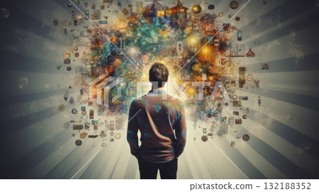 Concept emotional intelligence, exploring the mind, self-discovery, introspection, thinking process. Concept emotional intelligence, exploring the mind, self-discovery, introspection, thinking process. 132188352