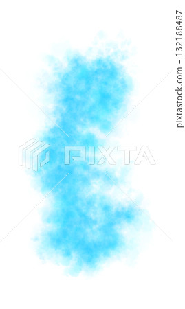 Swirling light blue smoke with soft luminous glow and delicate rounded shape on transparent background forming airy vapor trail Swirling light blue smoke with soft luminous glow and delicate rounded shape on transparent background forming airy vapor trail 132188487