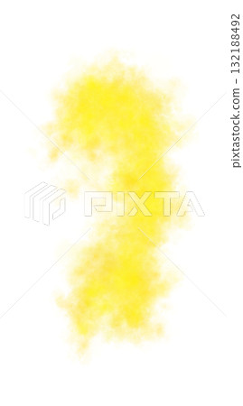 Swirling yellow smoke cloud with luminous bright glow and soft rounded shape on transparent background abstract vapor 132188492