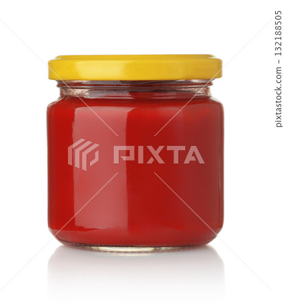 Front view of tomato sauce jar Front view of tomato sauce jar 132188505