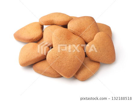 Heap of heart shaped cookies 132188518