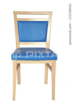 Front view of wooden padded chair 132188562