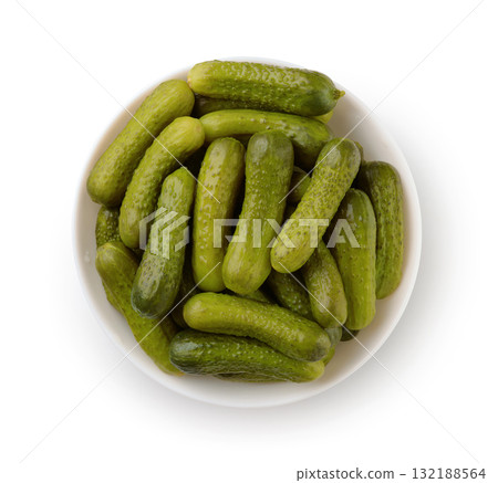 Top view of pickled cucumbers 132188564