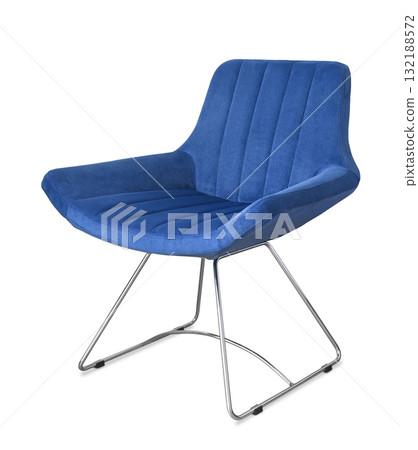 Blue velvet armchair 132188572