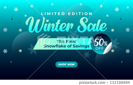 Limited Edition Winter Sale Banner with Icy Blue Gradient Design Limited Edition Winter Sale Banner with Icy Blue Gradient Design 132188894