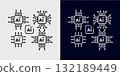 Artificial intelligence icons Ai, brain, tech chip 132189449