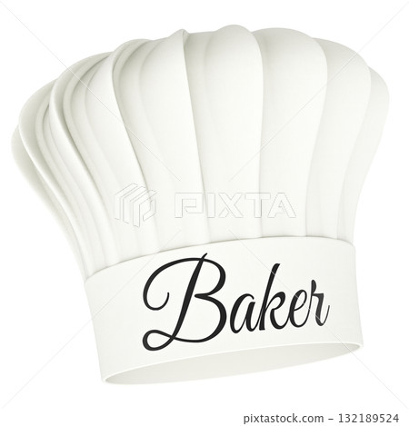 Baker Chef Hat. 3D rendering 132189524