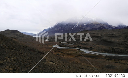 Torres del paine national park mountain landscape in patagonia. Media 132190430