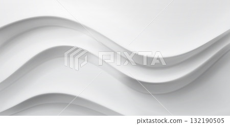 White wavy surface with soft shadows and smooth curves. 132190505
