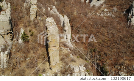 Unique rock formations on demerdzhi mountain in crimea. Media Unique rock formations on demerdzhi mountain in crimea. Media 132190617