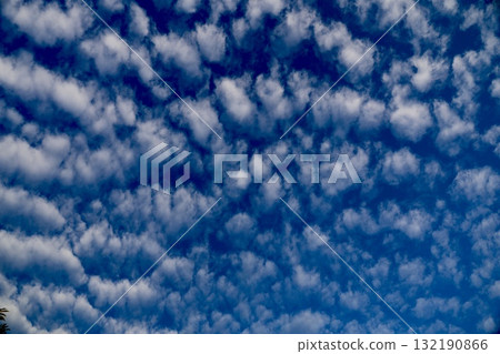 White clouds in the blue sky in autumn 132190866